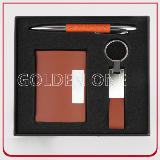 Promotion Folding Purse Hanger Gift Set with Leather Cover
