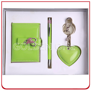 Shiny Card Holder And Metal Key Chain Gift Set