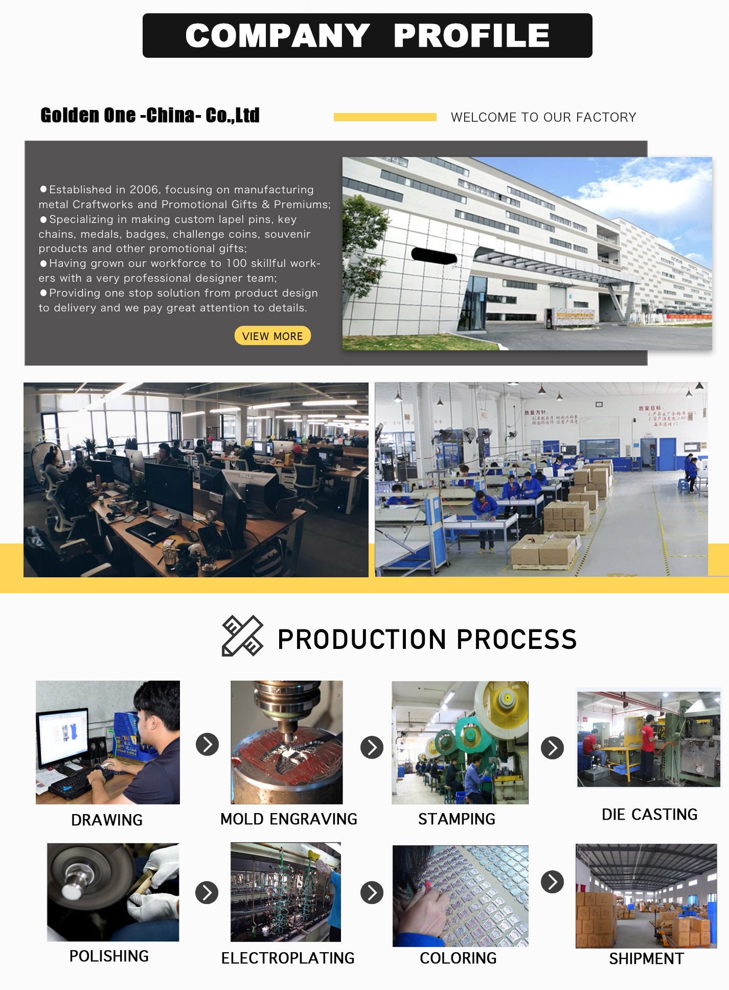 Customized Die Stamped Staples Name Tags Engraved Gold Plated Metal