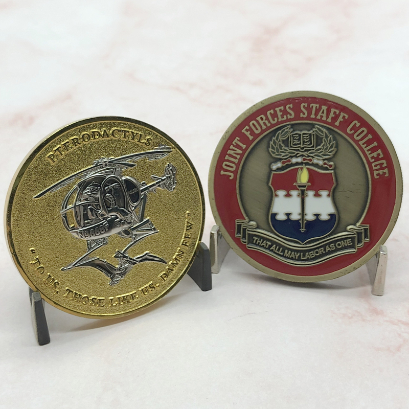 Factory Supply Stamping Metal Souvenir Challenge Coin Shiny Gold Plated guardian angel Custom Large Coins
