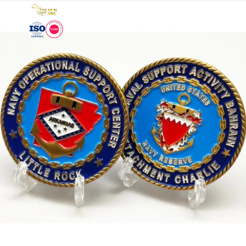 Custom 3D Logo Gold Plated Us Navy Military Metal Collectible Souvenir Challenge Coin for Souvenir Gift