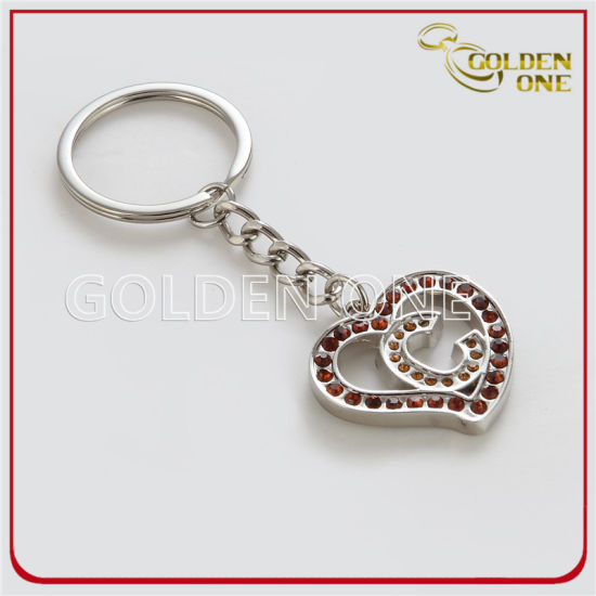 Newest Design Heart Shape with Crystal Stones Metal Key Holder