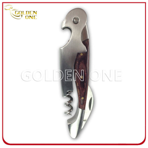 Wood & Stainless Steel Double Hinged Wine Bottle Opener