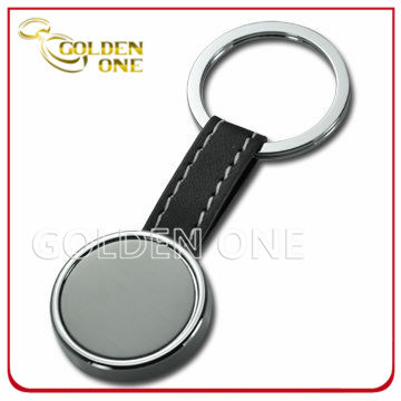Quality Custom Stamped Steel Brushed Finish Durable Leather Keychain
