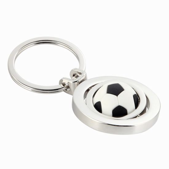 Oval Shape Blank Brushed Effect Metal Keyring