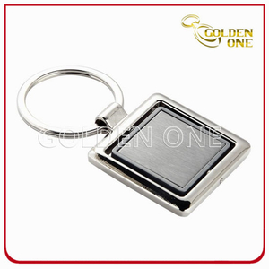 Square Shape Blank Metal Spinning Keychain