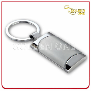 Factory Wholesale Engraved Two-Tone Finised Metal Keyring