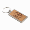 Custom Rectangular Silk Screen Printed Wooden Keychain
