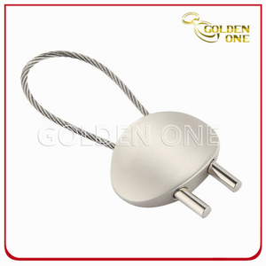 Custom Blank Oval Shape Car Souvenir Cable Metal Key Holder