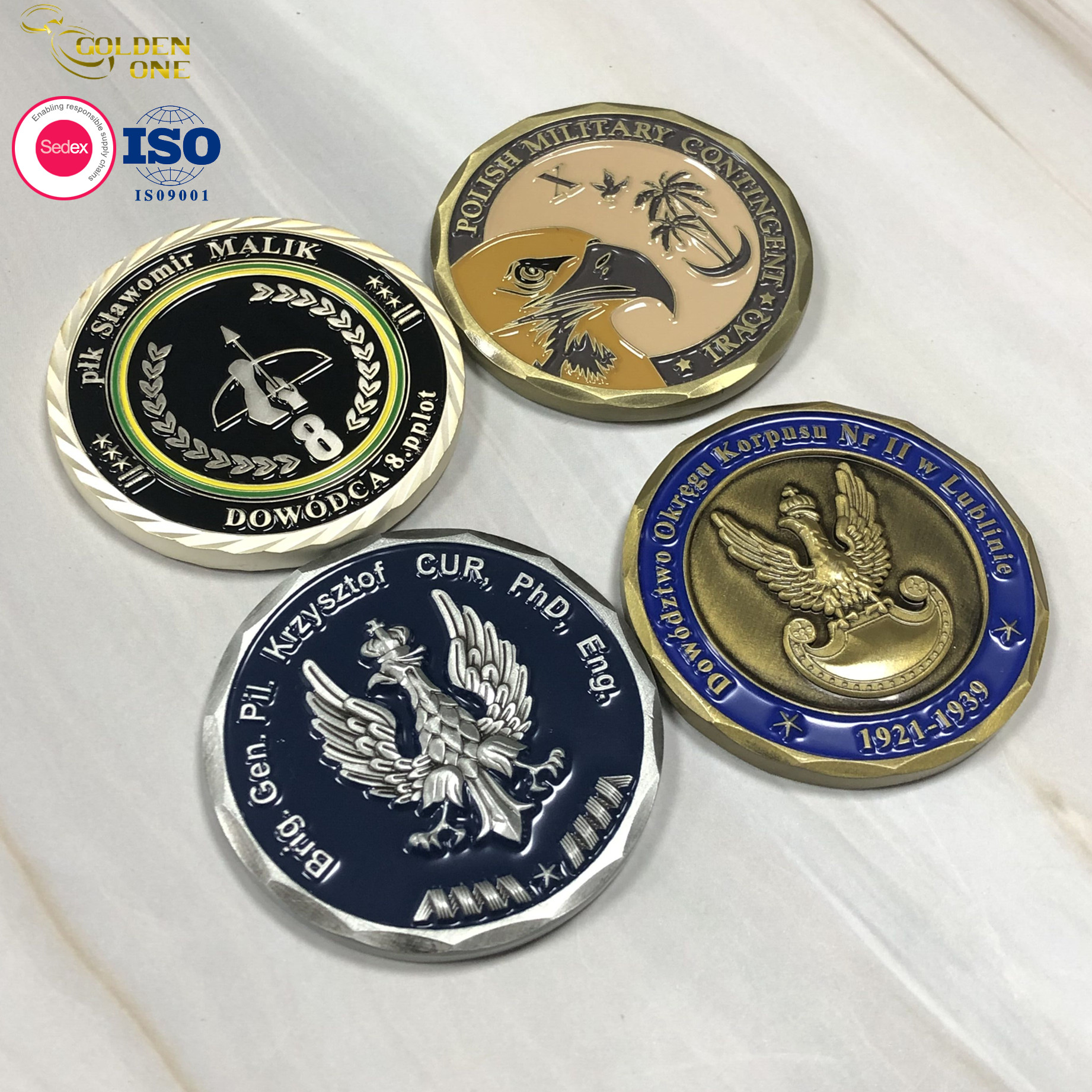 Free Design Customized Logo Soft Enamel Silver Memorial Zinc Alloy Double Side Metal Coin With Acrylic Box