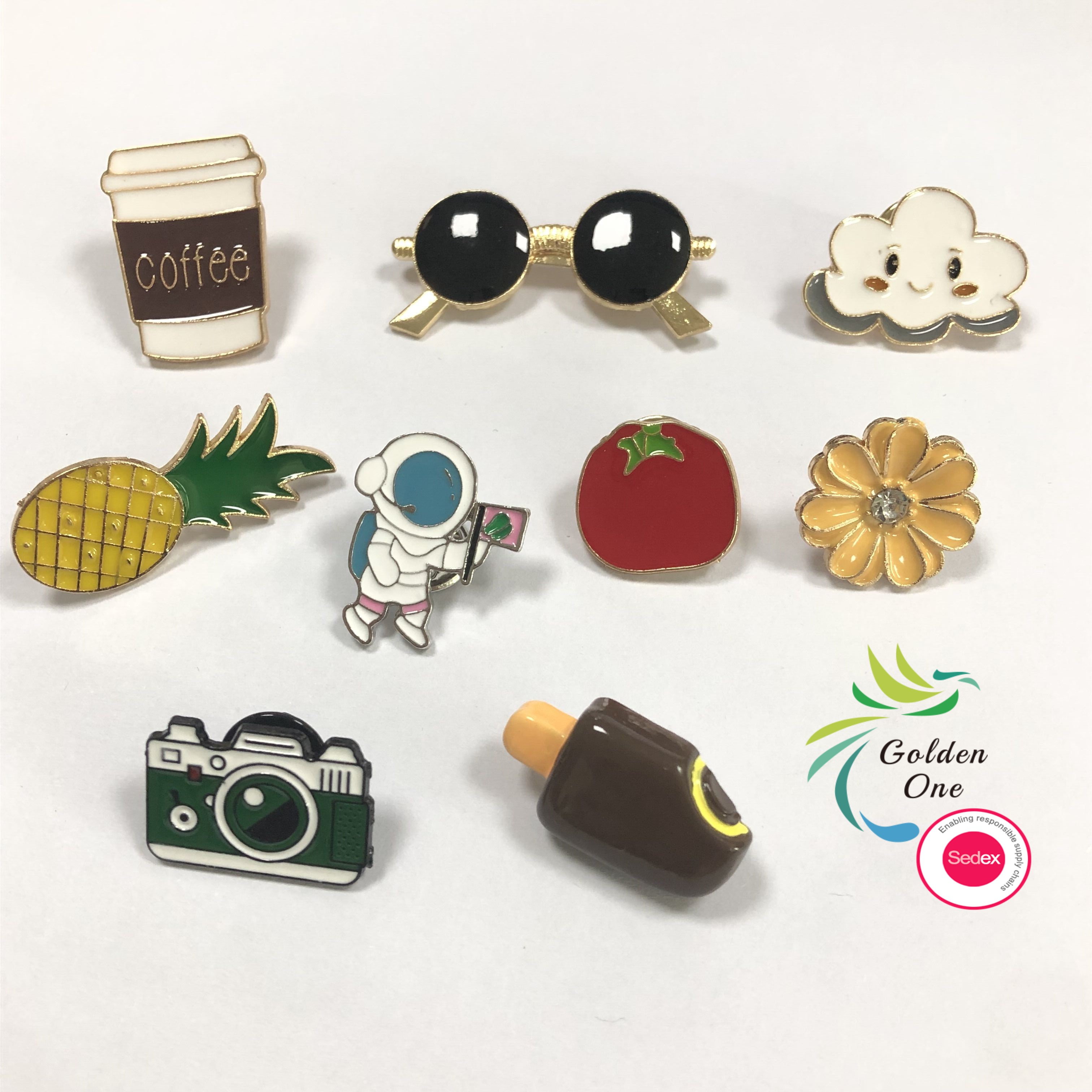 wholesale mexican Cute Logo Metal Soft Enamel Lapel pins fitted hats ...