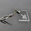 Hot Sale Make Your Logo Custom 3D Laser Engraved Colorful Keychain Transparent LED Crystal Key Ring