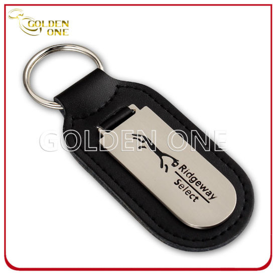 Custom Debossed Soft Enamel Logo Leather Key Holder