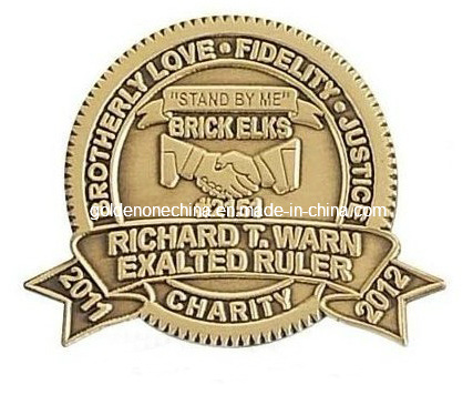 High Quality Gear Shape Soft Enamel Stamped Brass Custom Coin