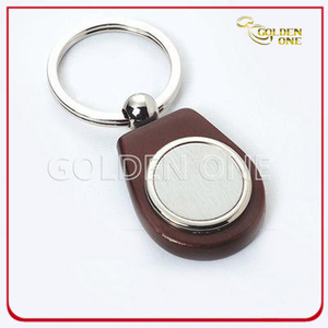 Superior Quality Wooden Keychain with Round Shape Metal