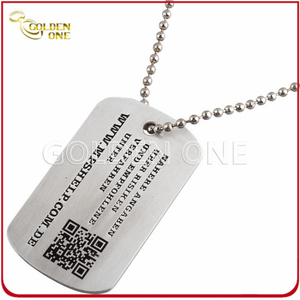 Personalized Metal ID Tag with Printed Qr Code