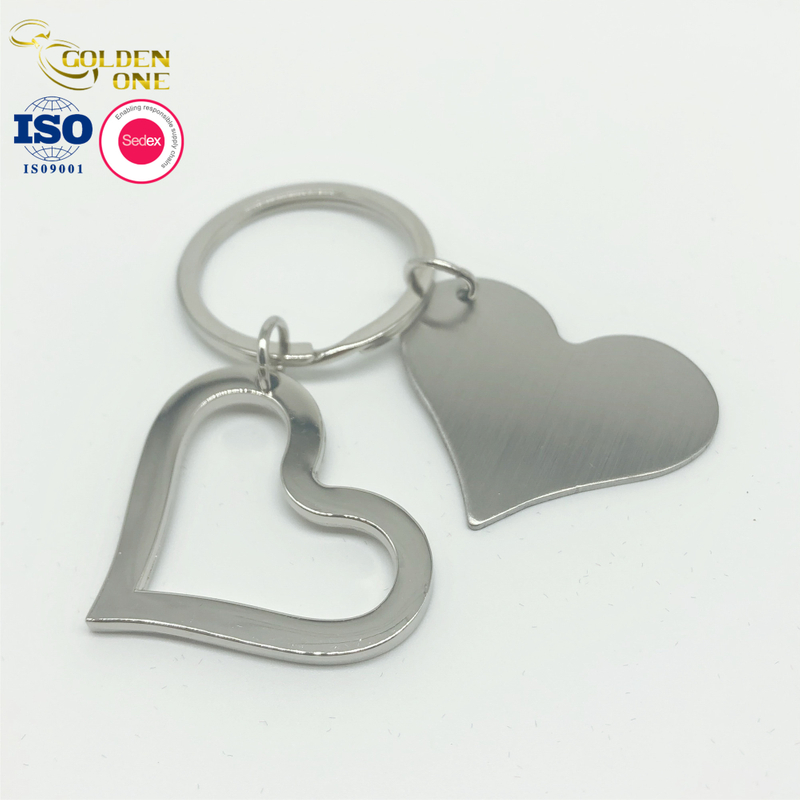 Hollow Heart Sublimation Blank DIY Key Tags Valentines Day Heart Personalized Stainless Steel Custom Metal Keychain