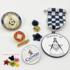 High Quality Shiny Gold Plated Custom Design Freemason Club Pin Irregularly Shaped Soft Enamel Masonic Lapel Pins