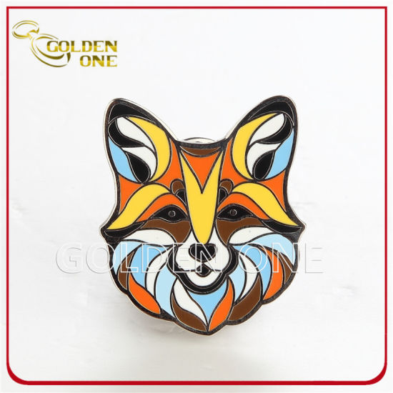 Customized Full Color Printed Stainless Iron Brass Enamel Lapel Pin with Epoxy