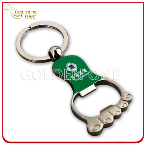 Printed Nickel Plated Foot Shape Metal Bottle Opener Key Ring