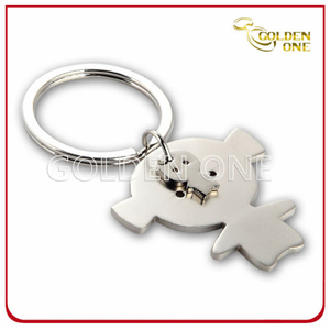 Factory Supply Matte Nickel Plating Metal Keyring