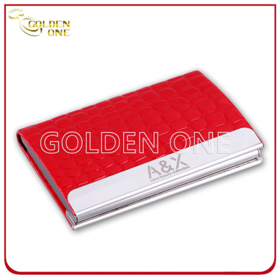 Customized Engrave Logo Leather Business Card Holder