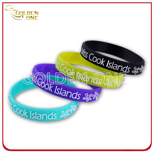 Fashion Style Embossed Printed Convex Design Silicone Bracelet