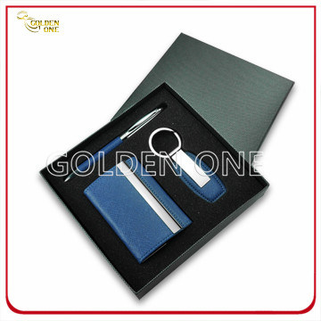 Promotion Leather Card Case and Keychain Gift Set