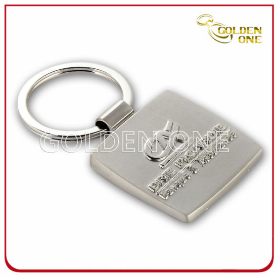 Fashion Design Embossed Nickel Plated Metal Key Ring