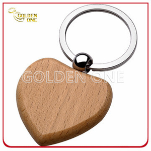 Promotion Gift Fancy Design Heart Shape Wooden Keyring