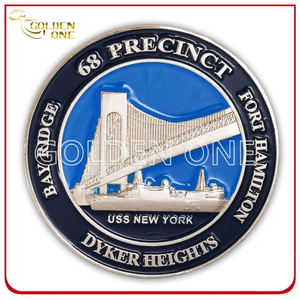 Good Quality Custom Sivler Finish Soft Enamel Souvenir Coin