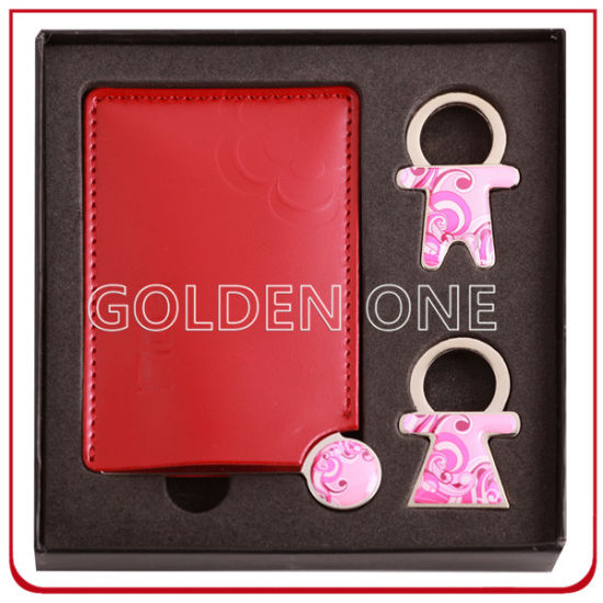 Lady′s Gift Key Chain And Compact Mirror Gift Set