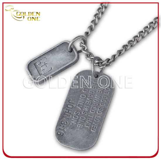 Stylish Silver Plated Zinc Alloy Dog Tag with Glitter Finish