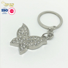 Crystal bling Ladies Jewelry butterfly keychain pendant accessories Key Ring Silver Plated Zinc Alloy Key Chain for diamond